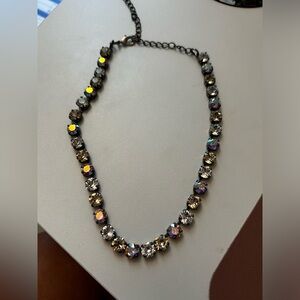 Sabika like silver and large jewel short necklace